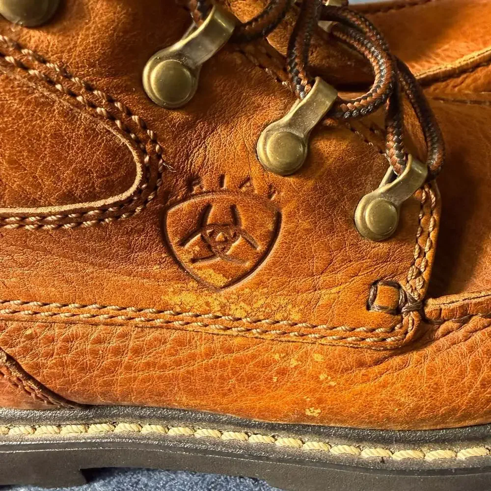 Ariat Brown Leather Lace-Up Ankle Boots